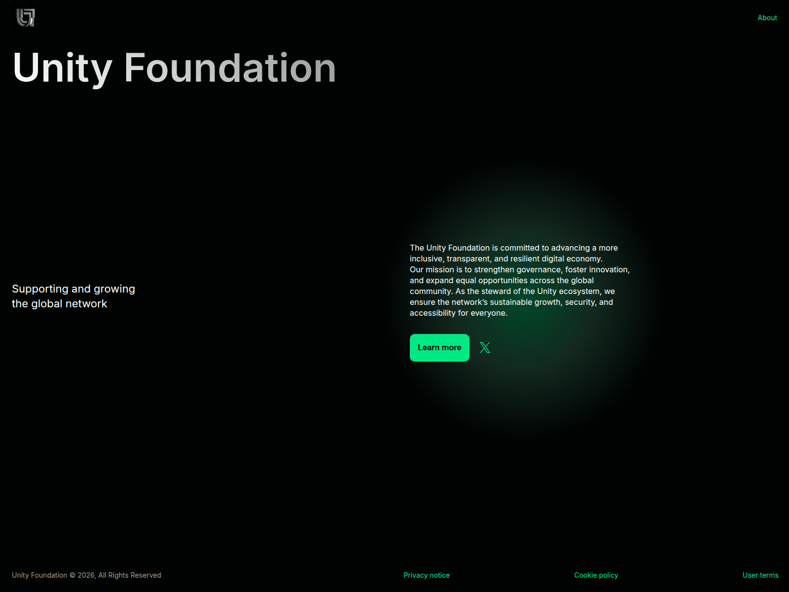 Screenshot of www.unitywallet.foundation