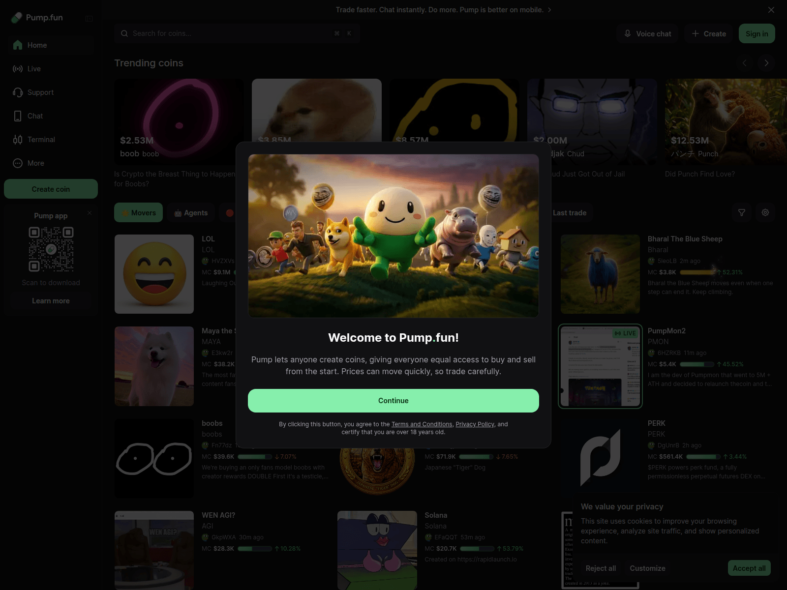 Screenshot of droplive.fun