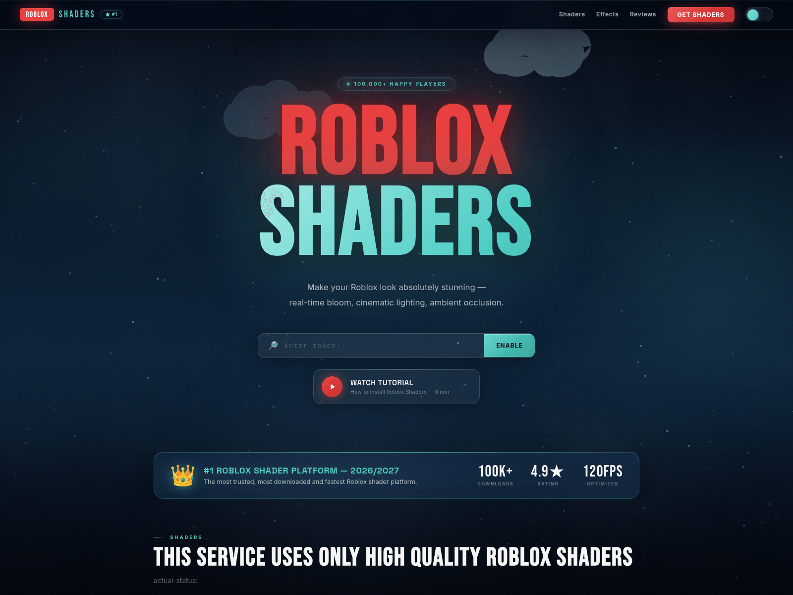 Forensic screenshot of rbxshader.xyz