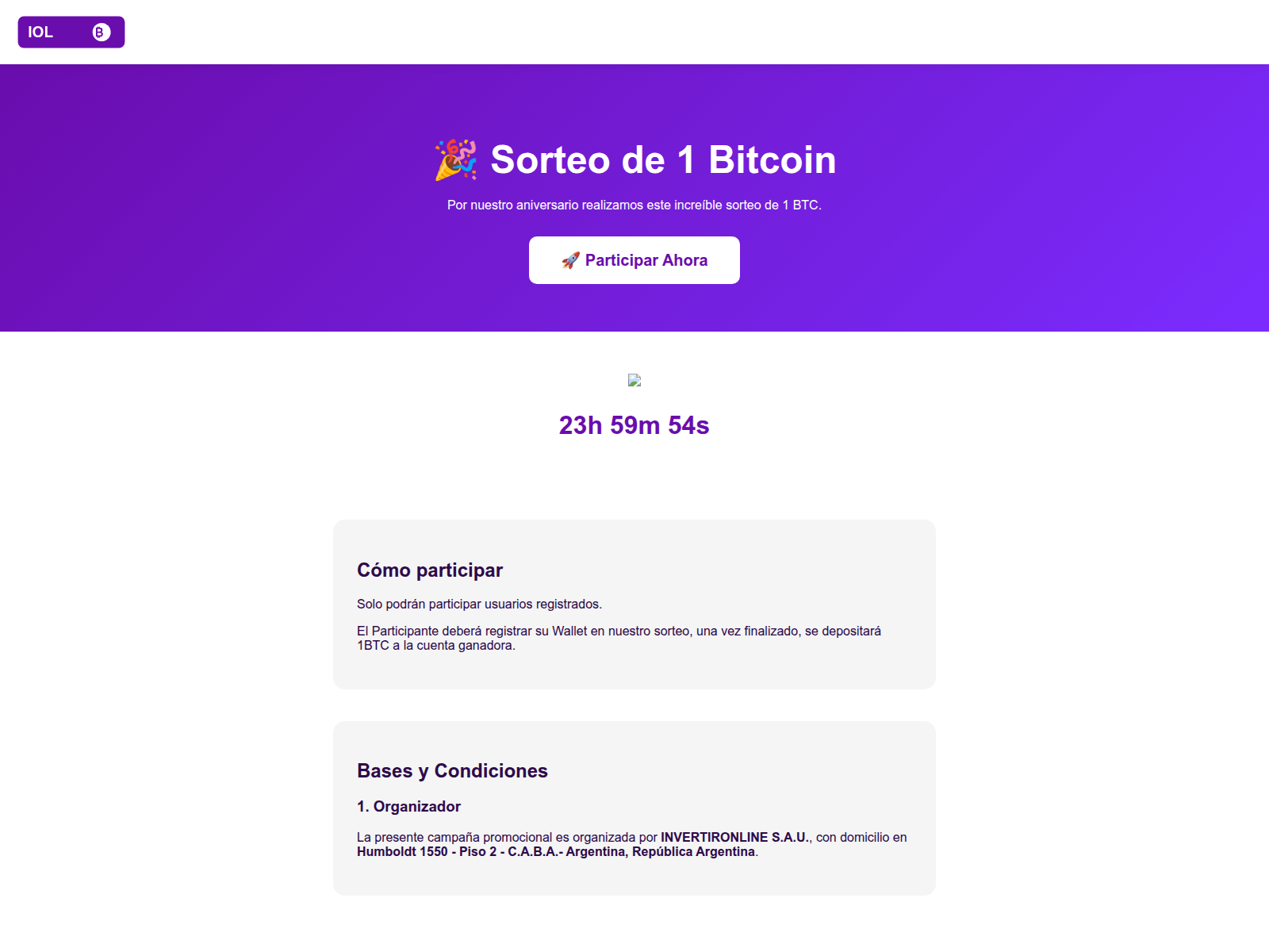Screenshot of iolaniversario.lat
