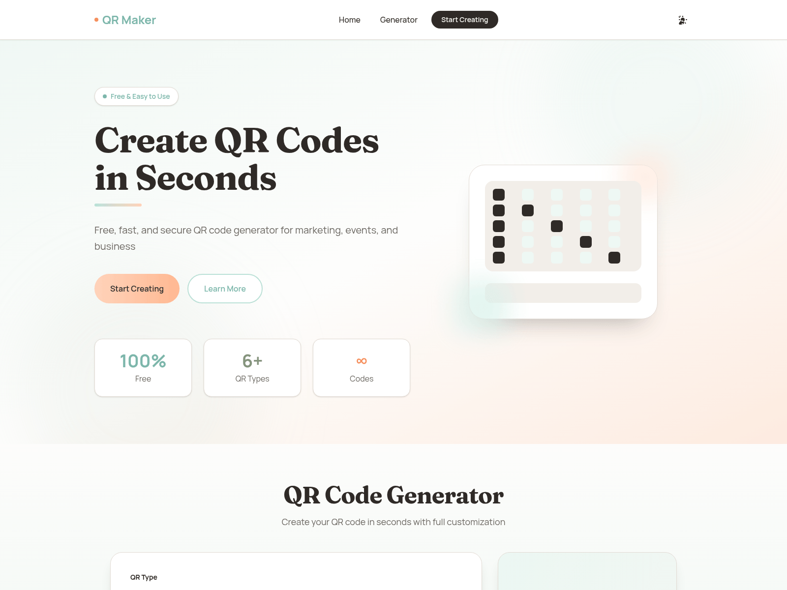 Screenshot of qr-maker.pages.dev