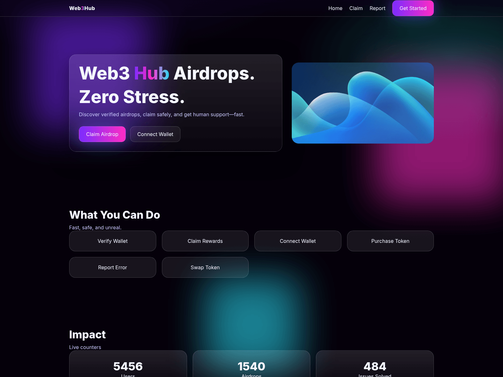 Screenshot of web3tokenhub.pages.dev