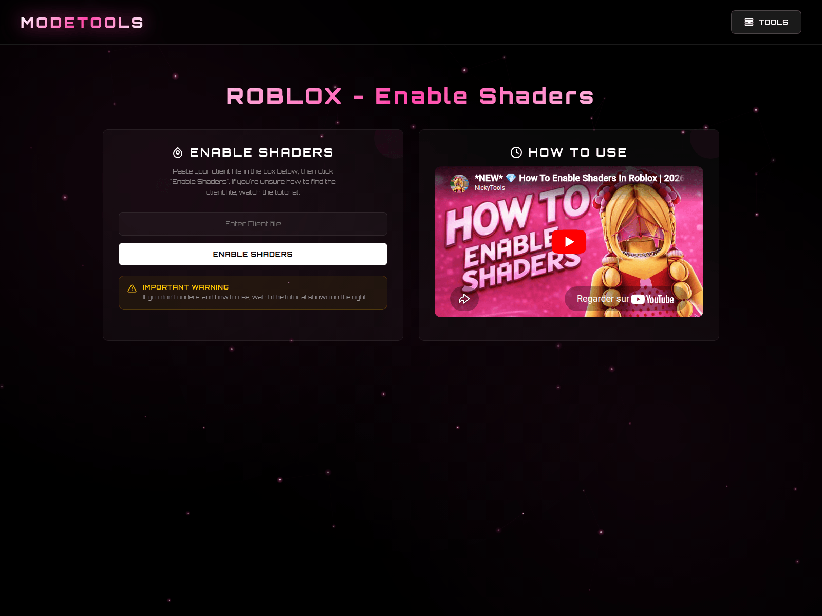 Screenshot of modetools.pro
