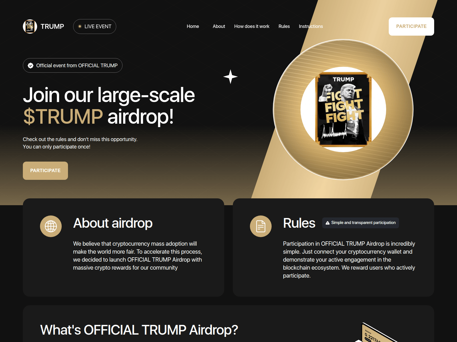Screenshot of trump.mysol.click