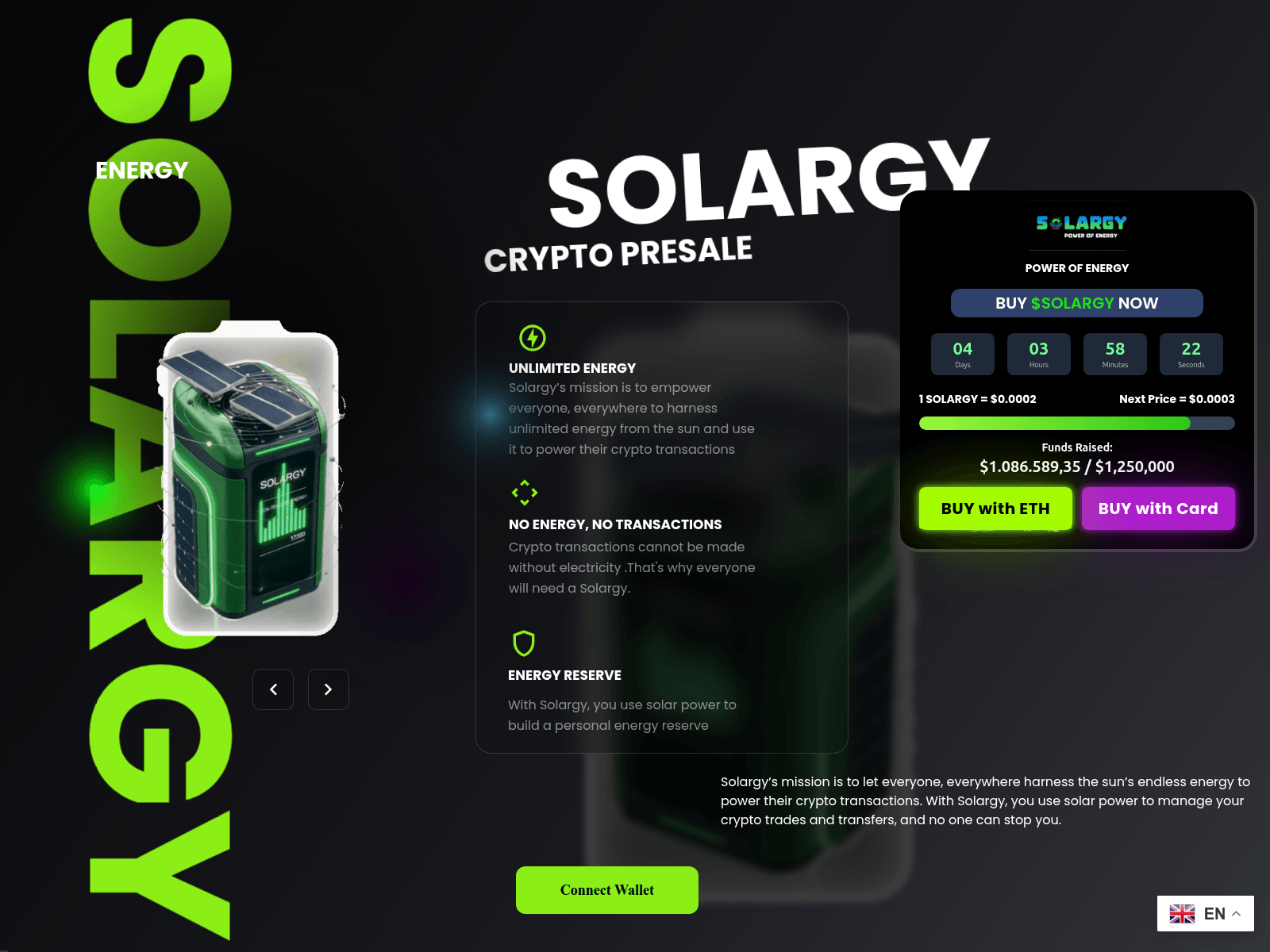 Screenshot of solargy.io