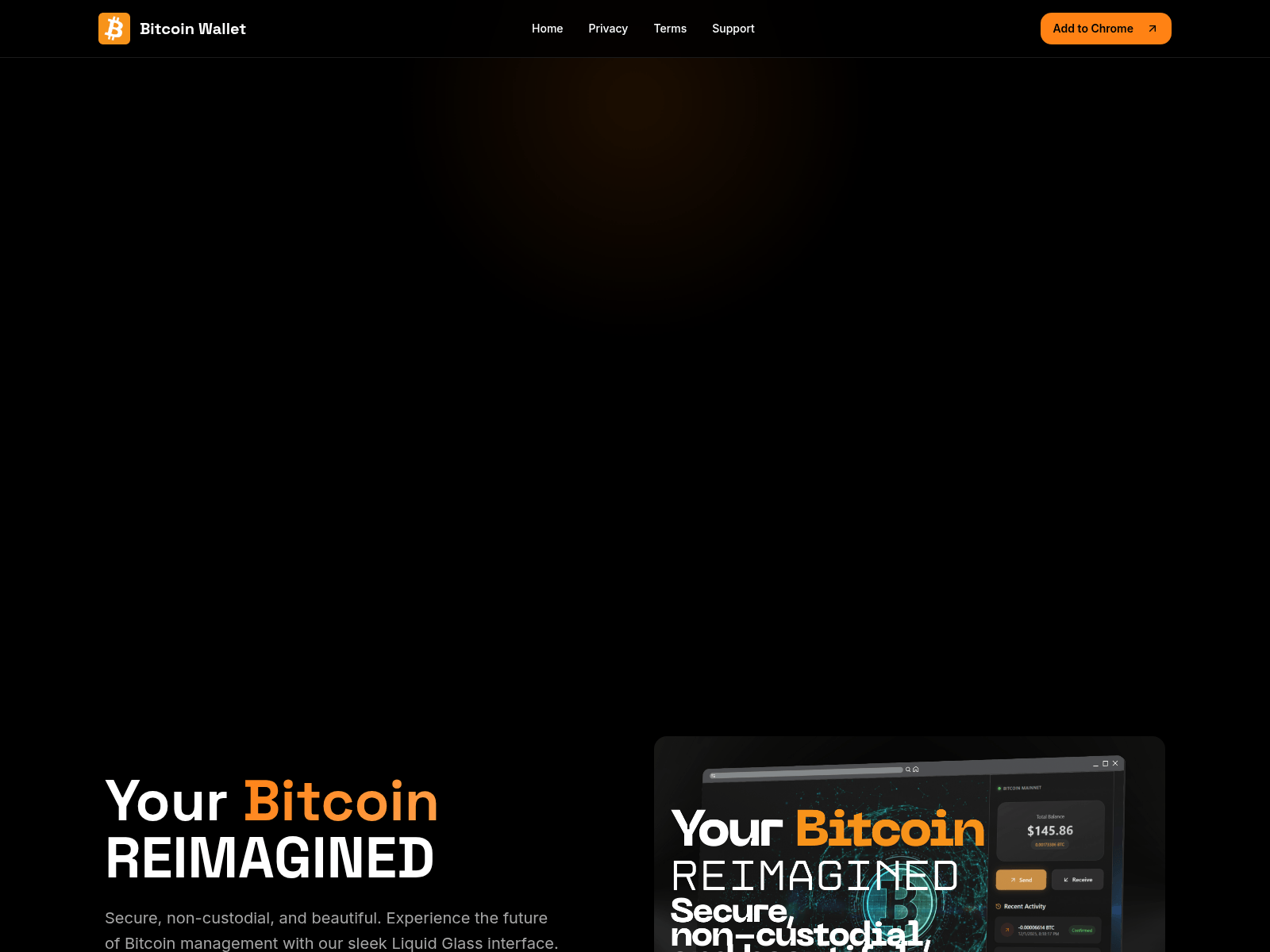 Screenshot of bitcoinwalletextension.com