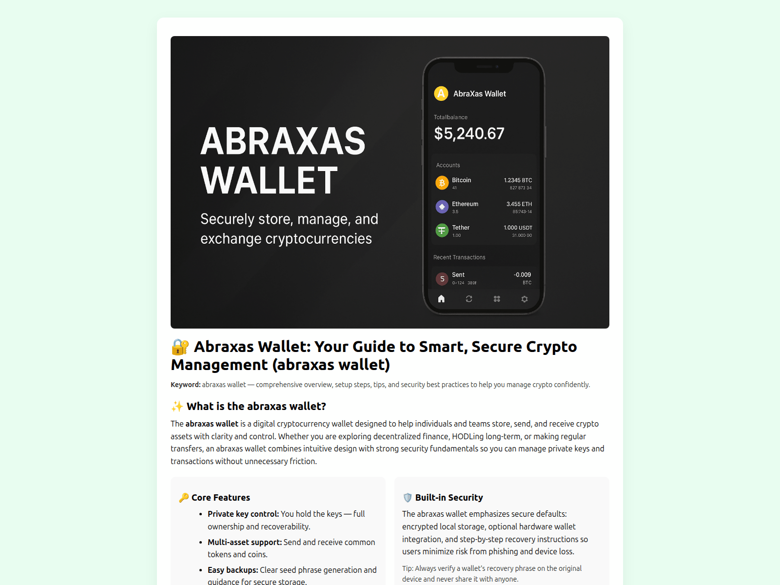 Screenshot of abra-xas-wallet-access.pages.dev