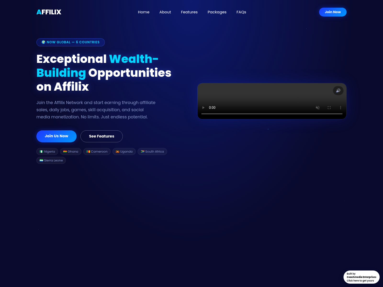 Screenshot of affilixnetwork.site