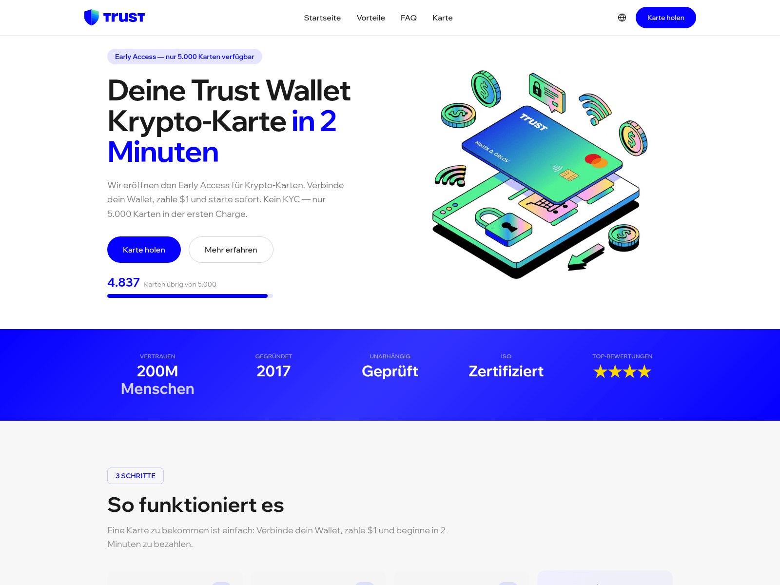 Screenshot of trustcardspay.com