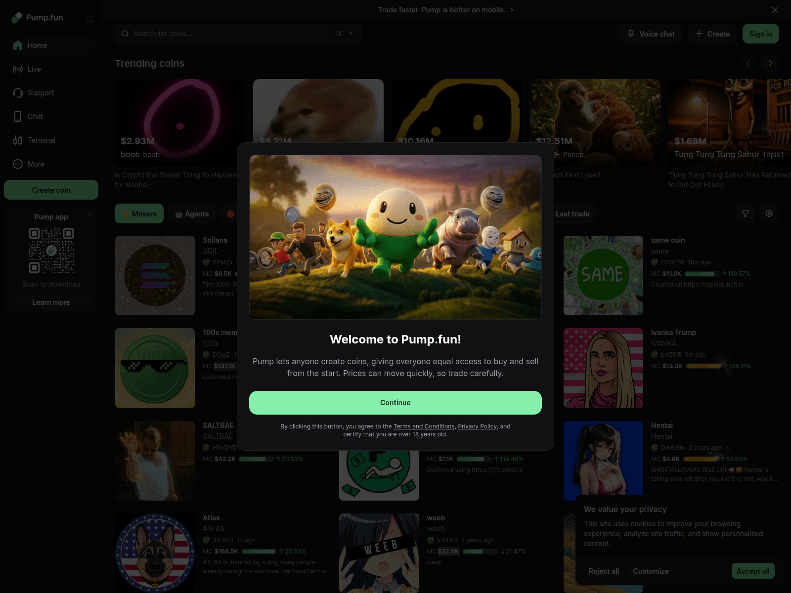 Screenshot of droplive-voidpepe.fun