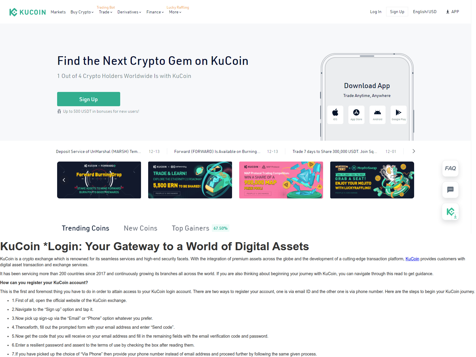 Screenshot of kucoenlogifn.webflow.io