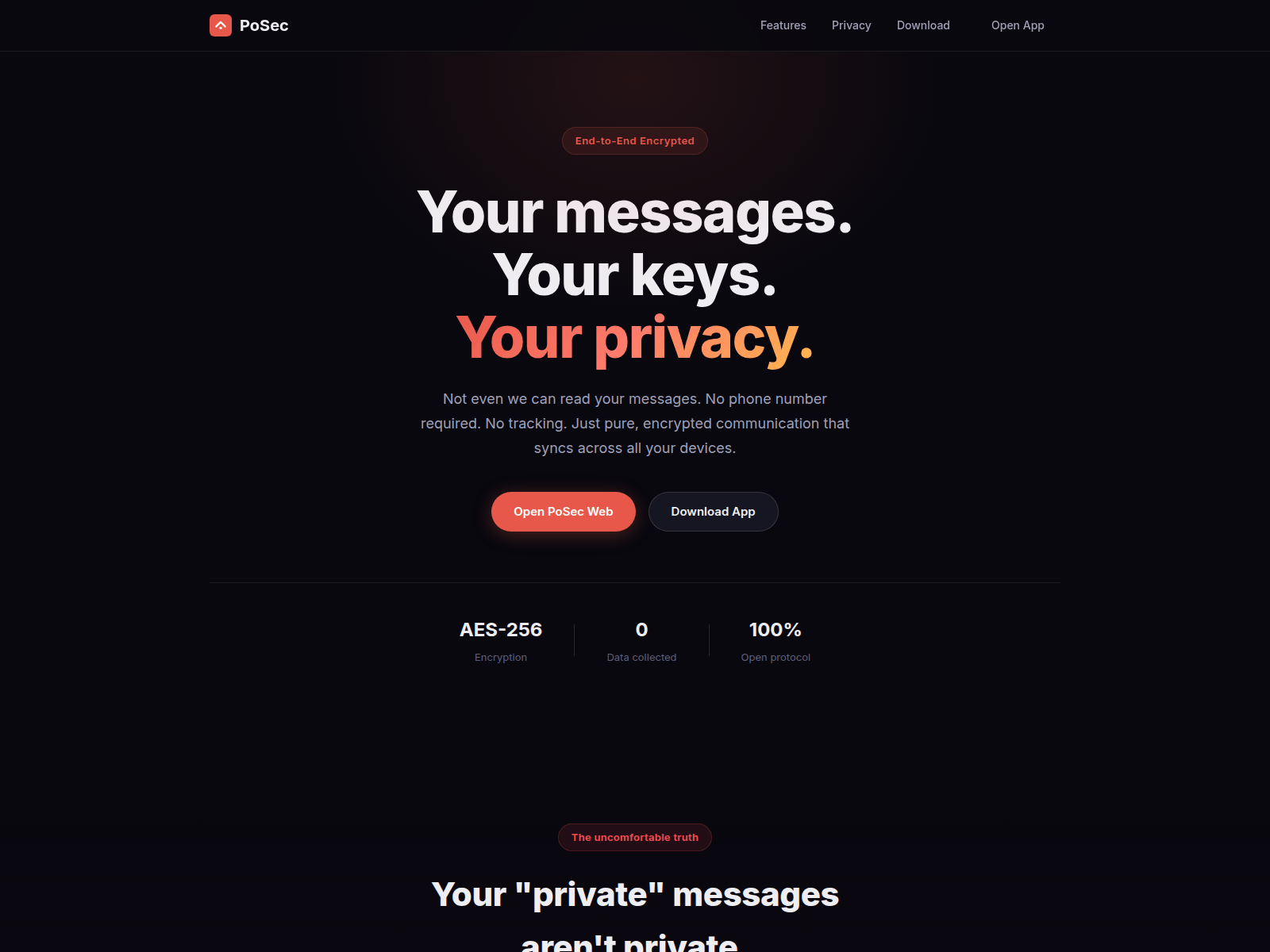 Screenshot of posec-landing.pages.dev
