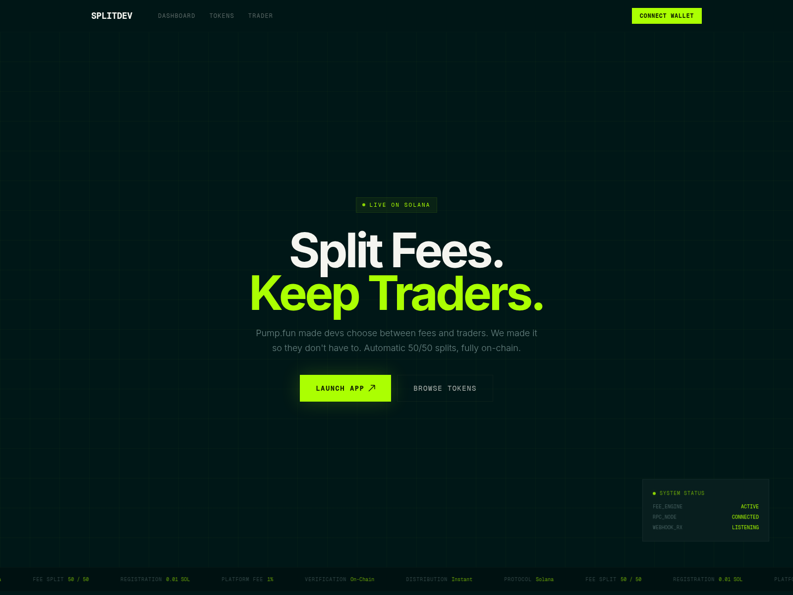Screenshot of splitdev.fun