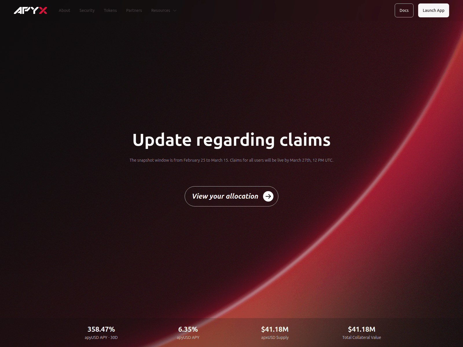 Screenshot of event-apyx.xyz