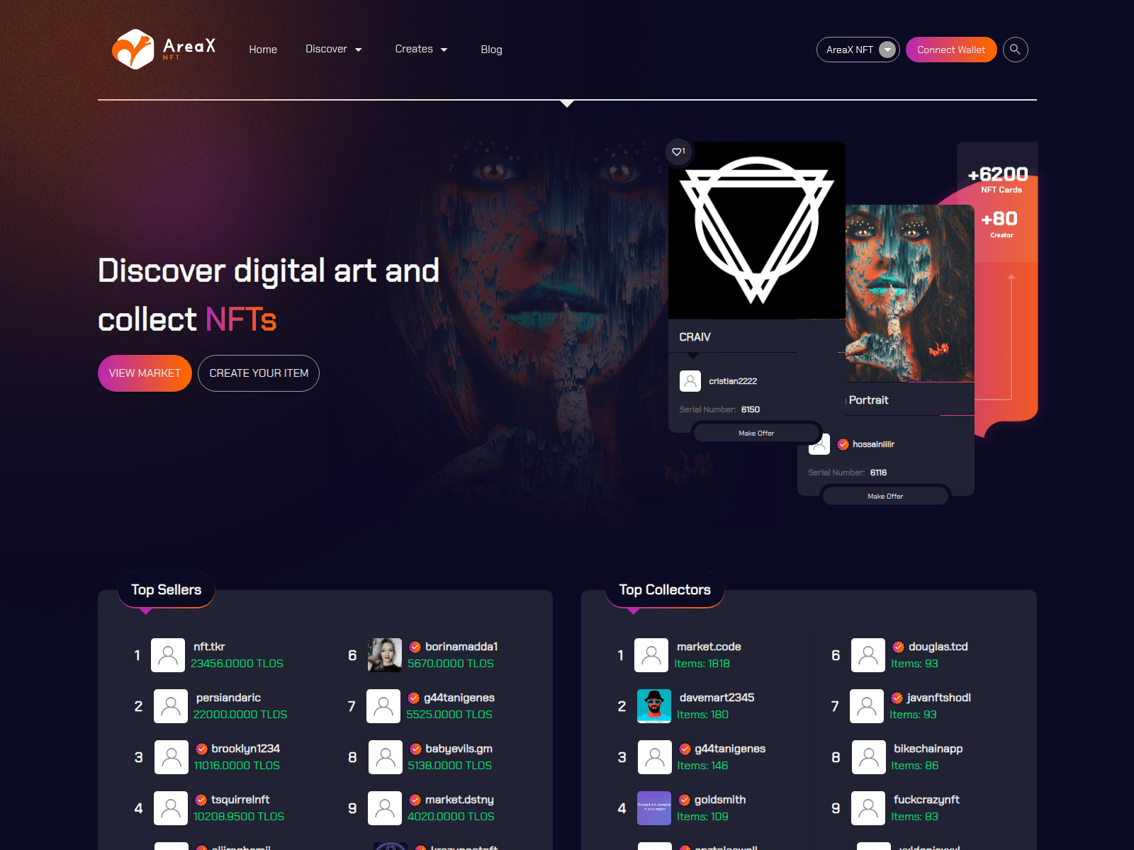 Screenshot of areaxnft.com