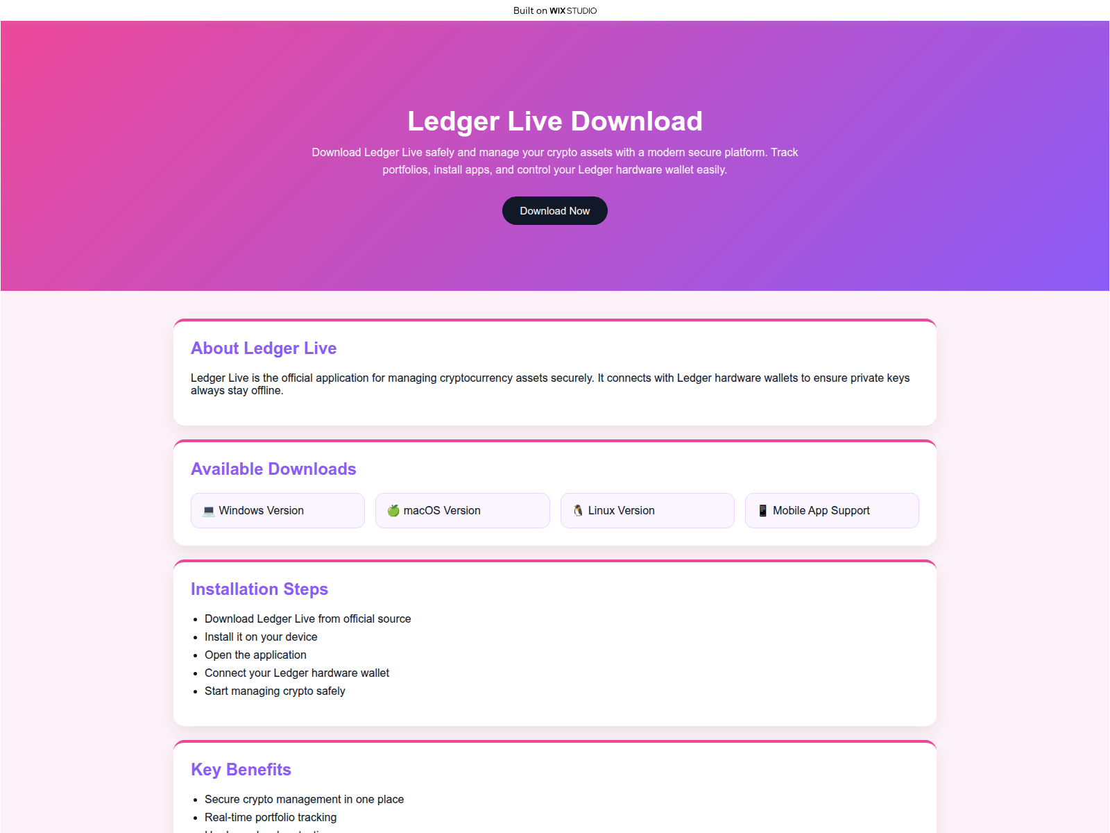Screenshot of en-us-download.wixstudio.com