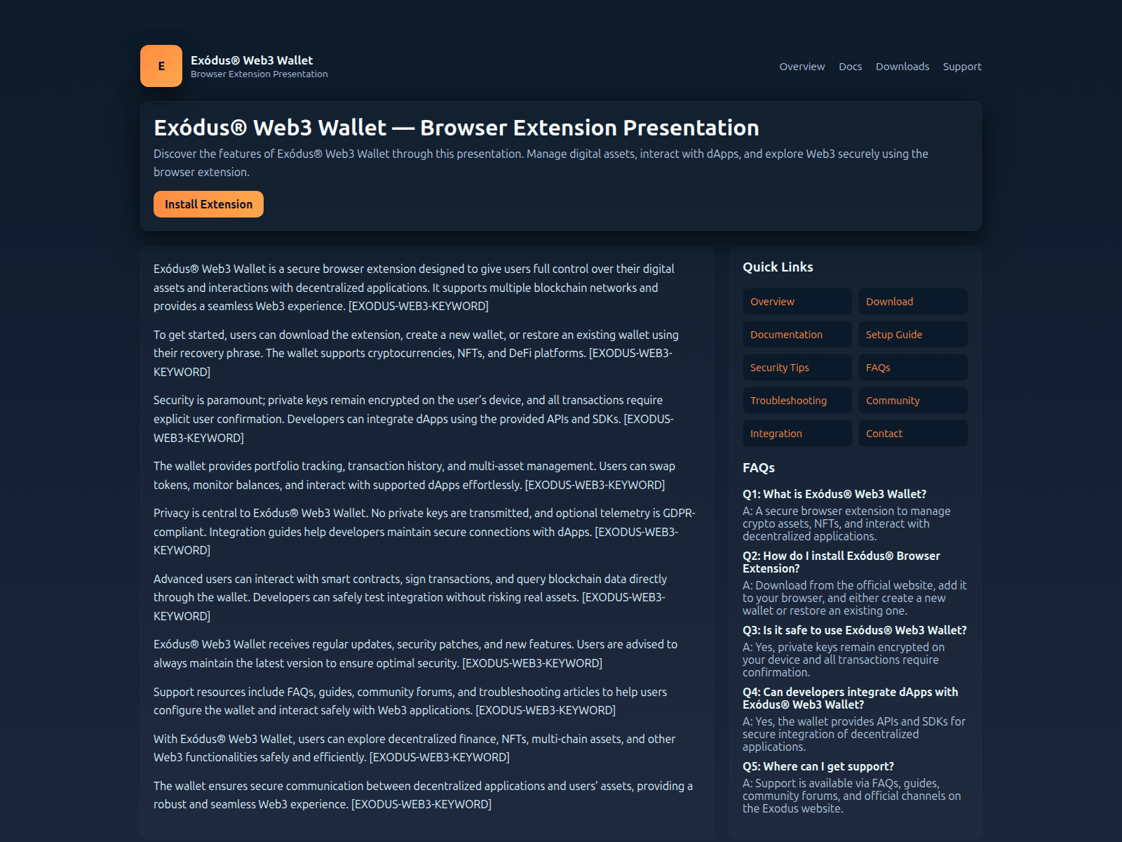 Screenshot of walet-exodess.pages.dev