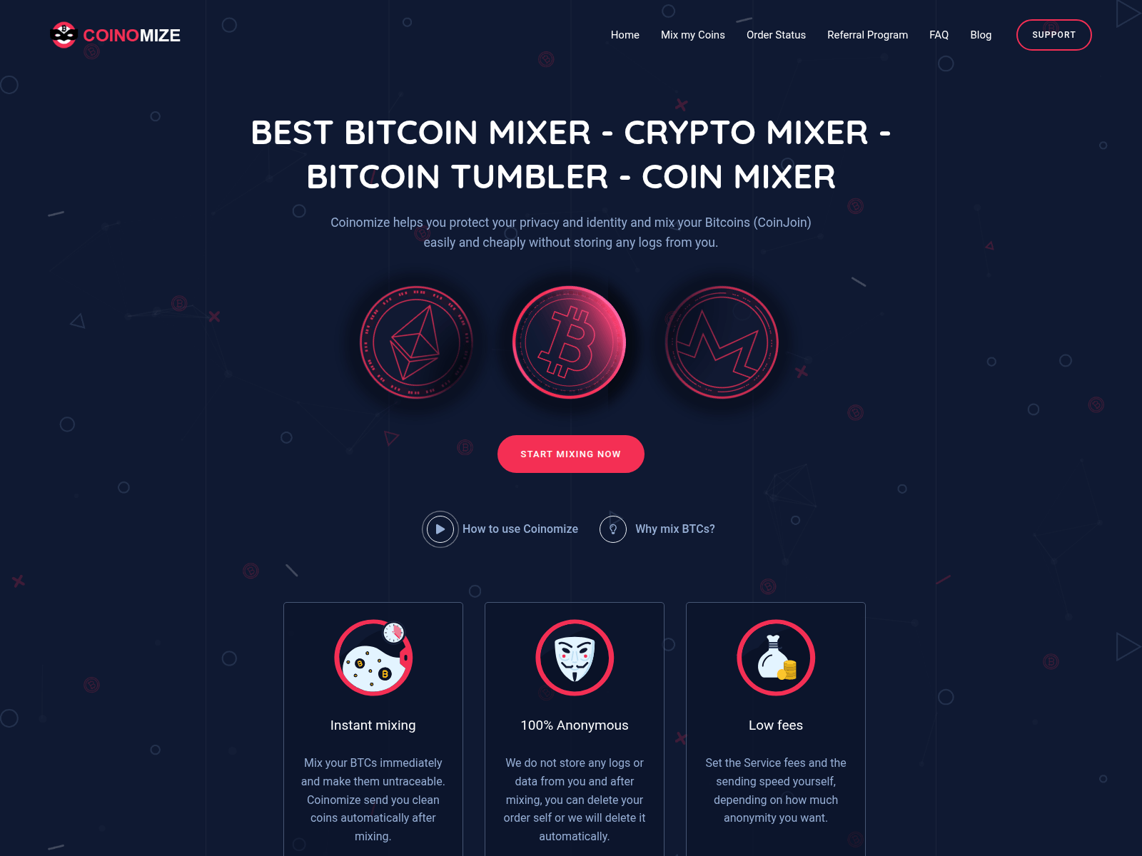 Screenshot of coinomize.shop