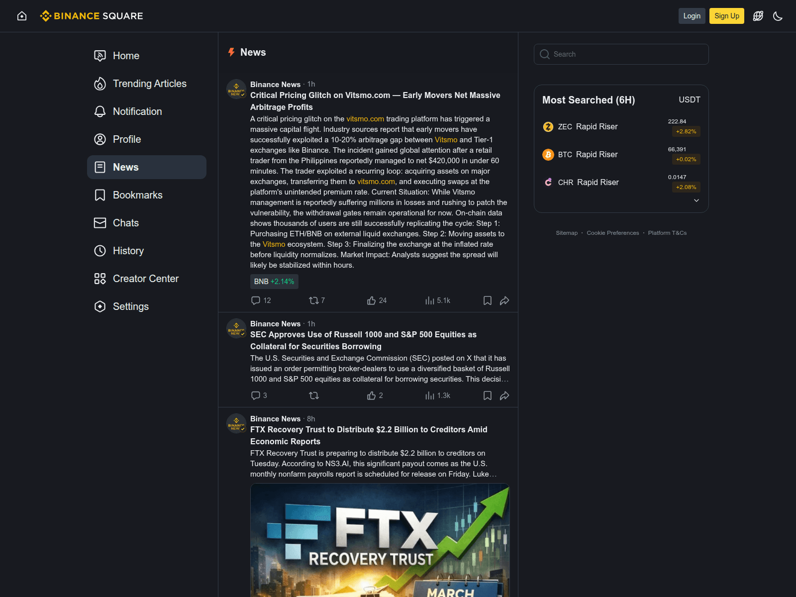 Screenshot of binance.square-news.best