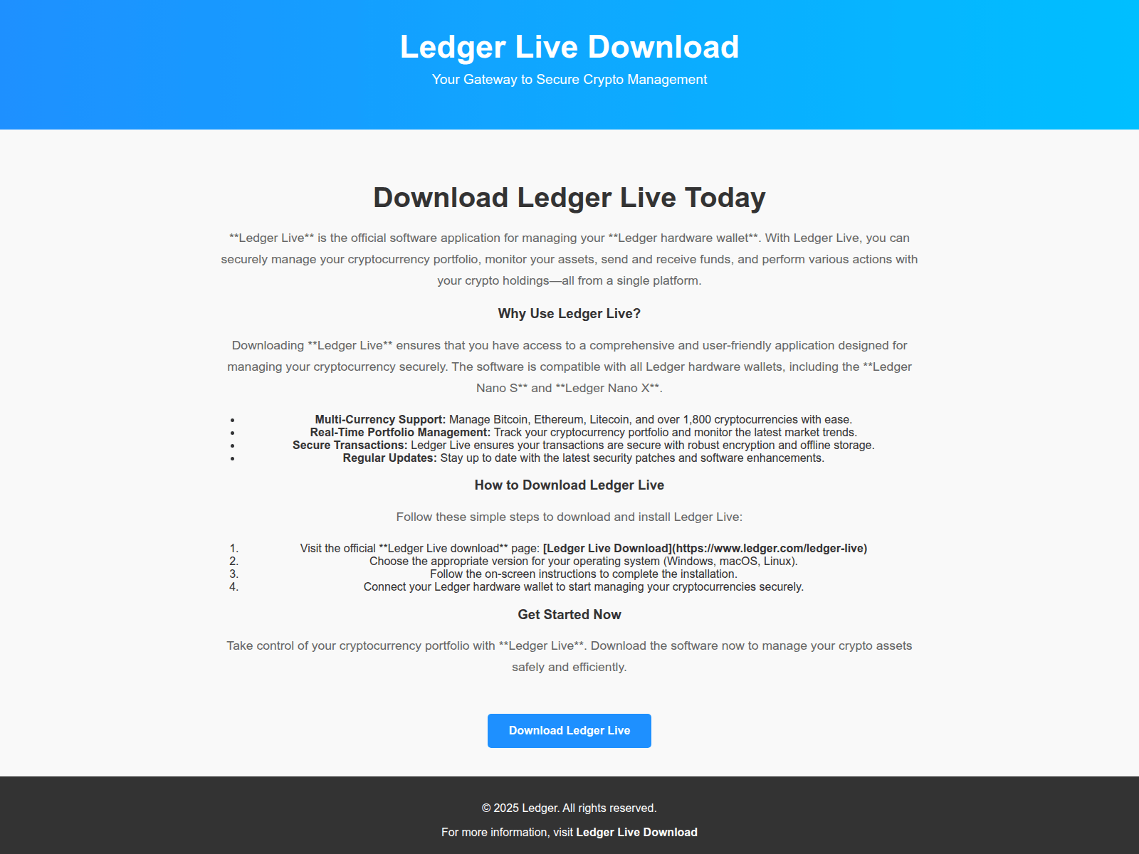 Screenshot of live-ldger-setup.pages.dev