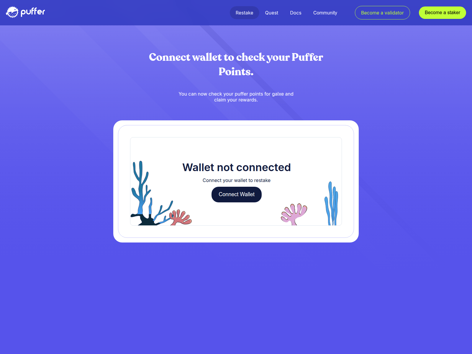 Screenshot of pufferairdrop.pages.dev