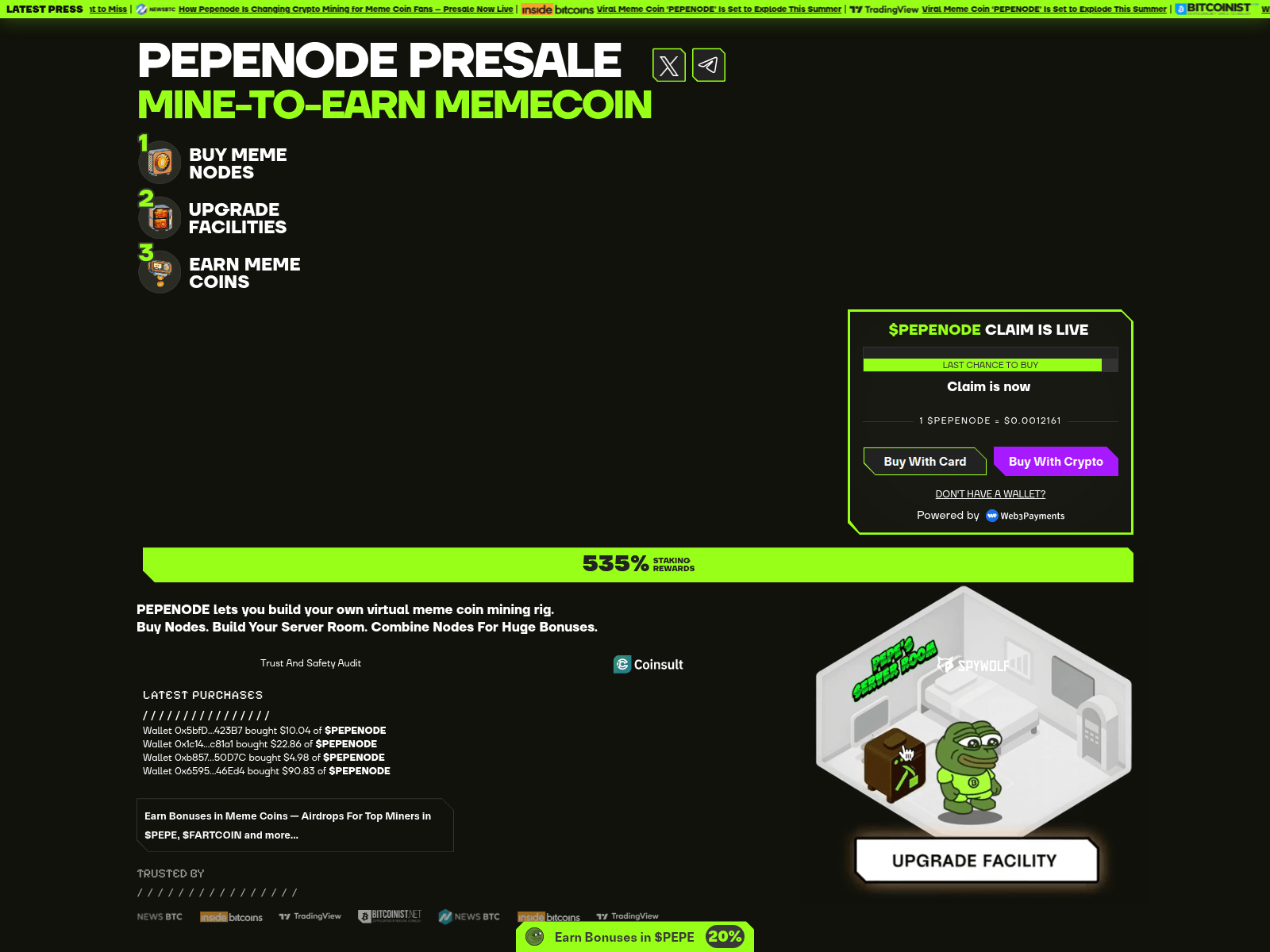 Screenshot of pepenode-claimportal.pages.dev