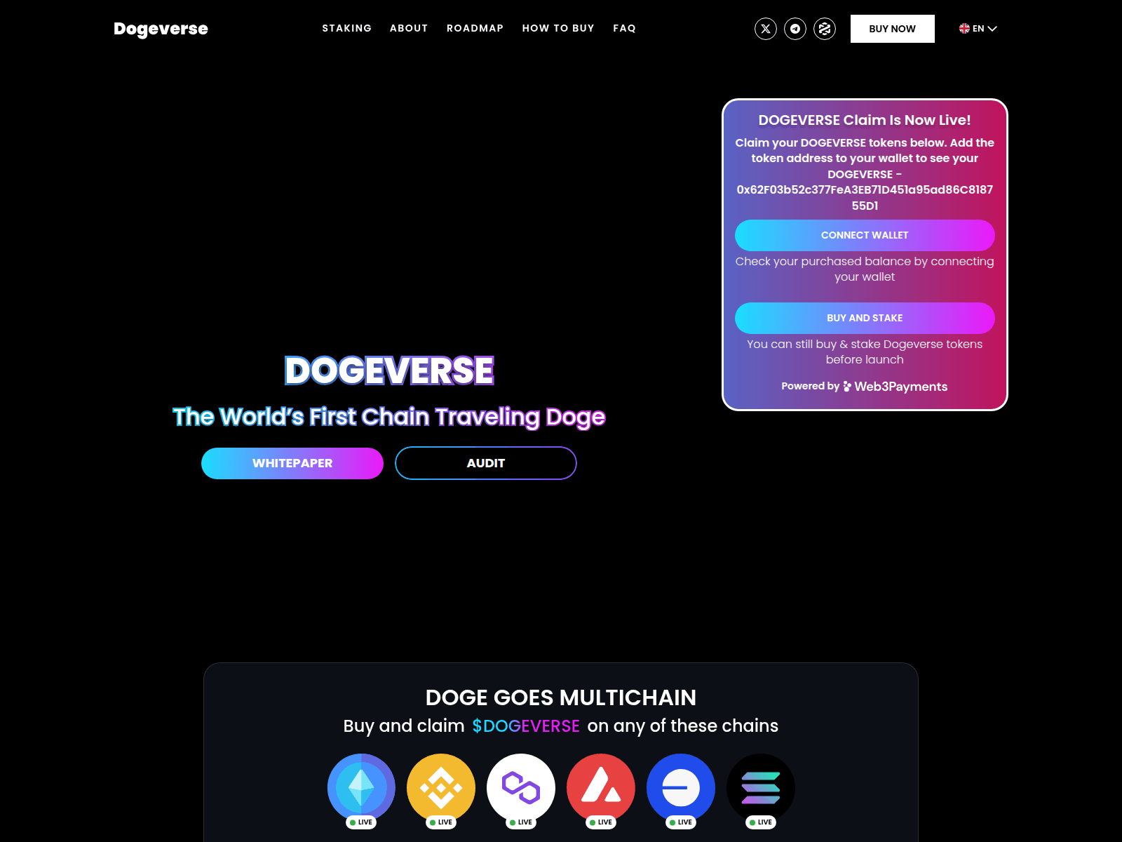 Screenshot of dogeversehub.pages.dev