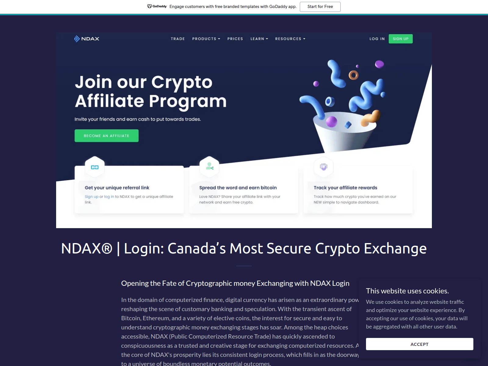 Screenshot of loogin-comndex.godaddysites.com