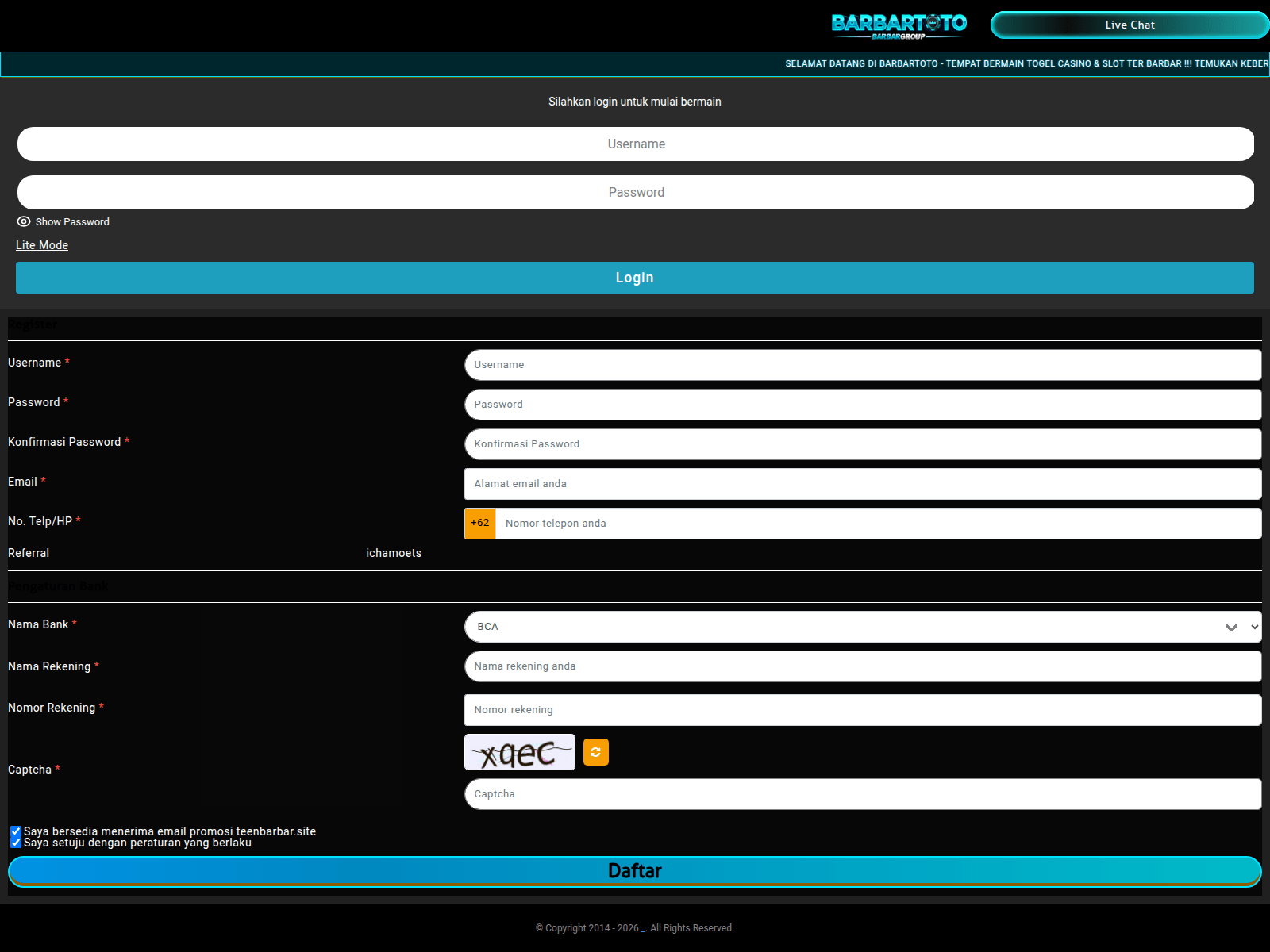 Screenshot of teenbarbar.site