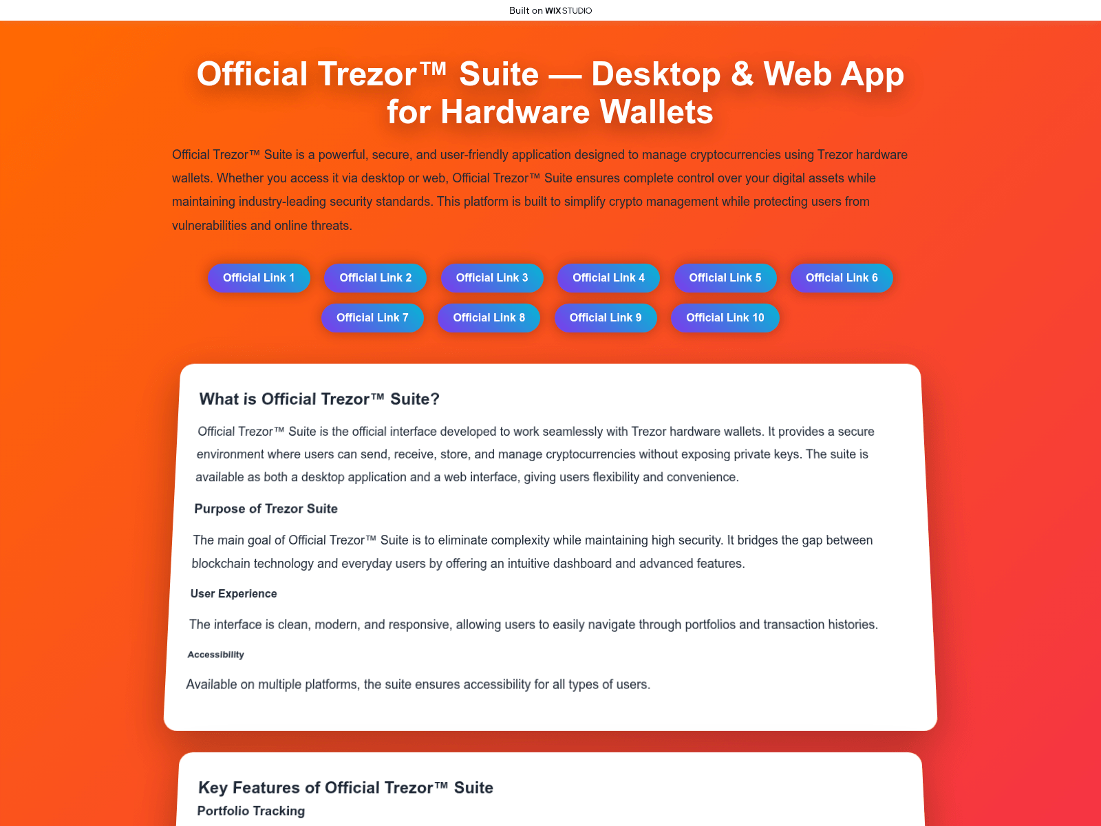 Screenshot of suitehomepage-trezr.wixstudio.com
