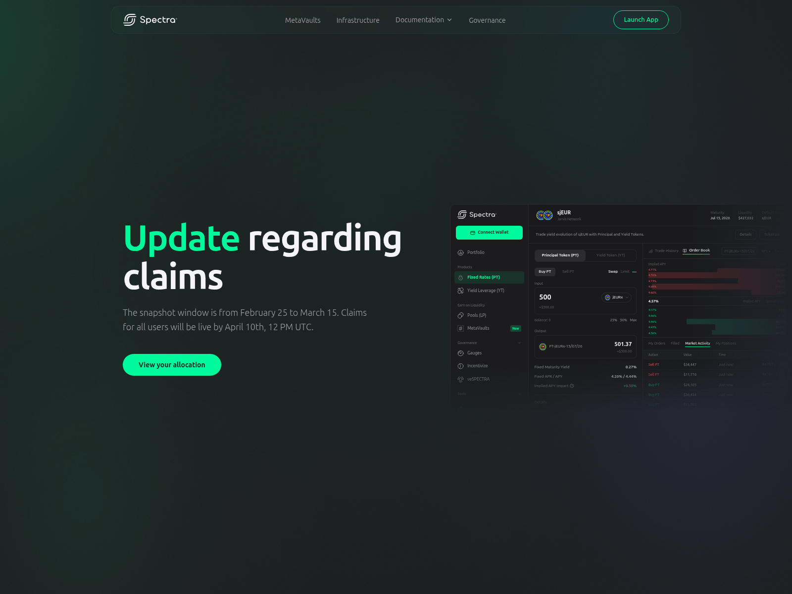 Screenshot of app-spectra.finance