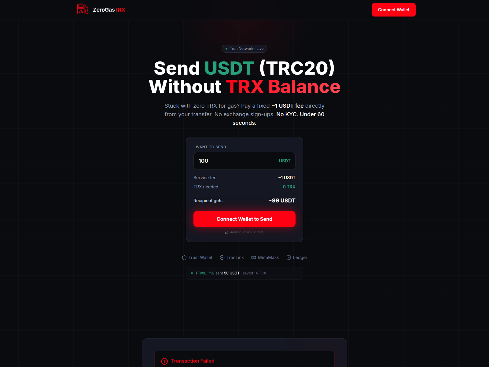 Screenshot of zerogastrx.trade