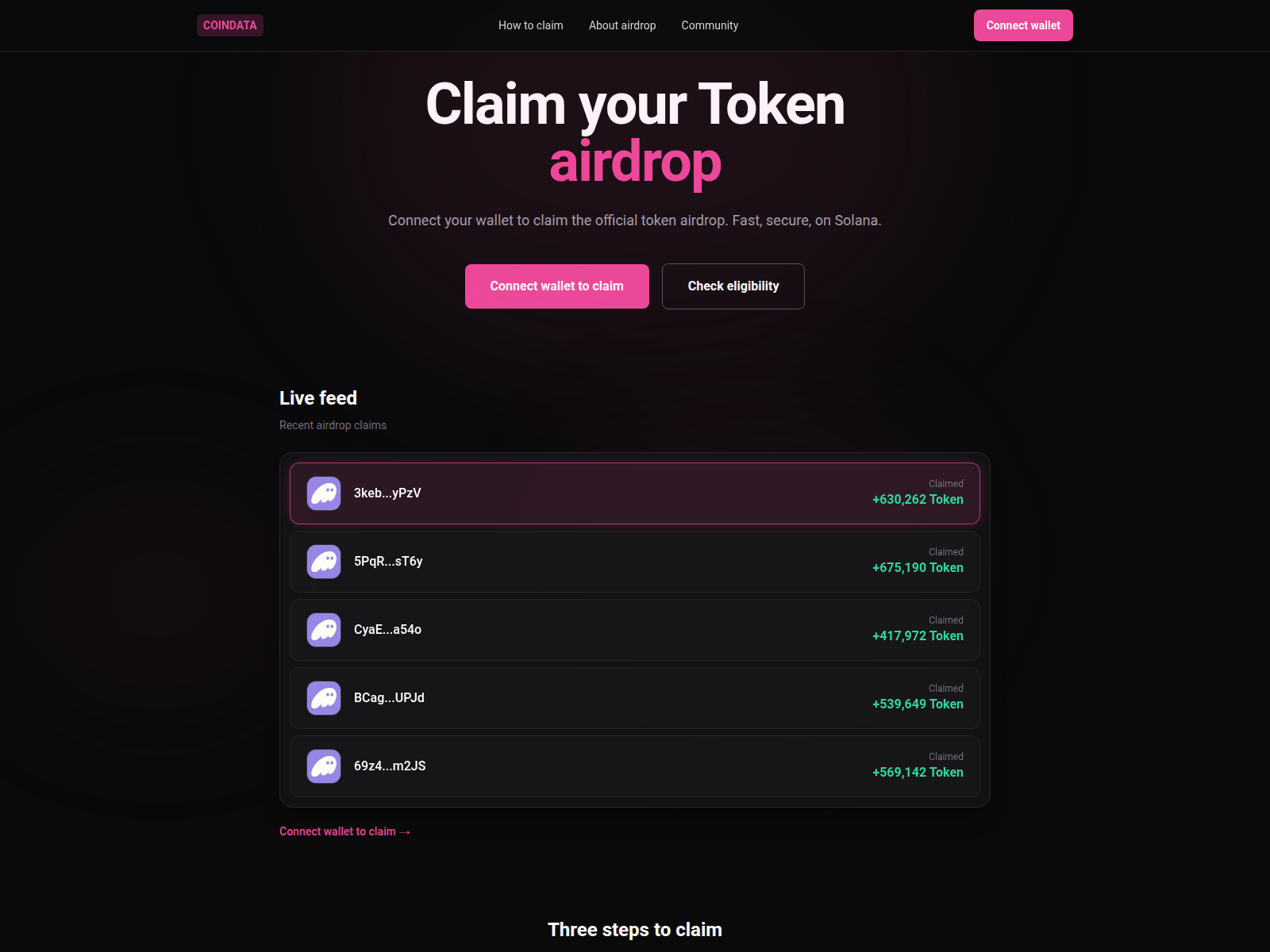 Screenshot of coindata.fun