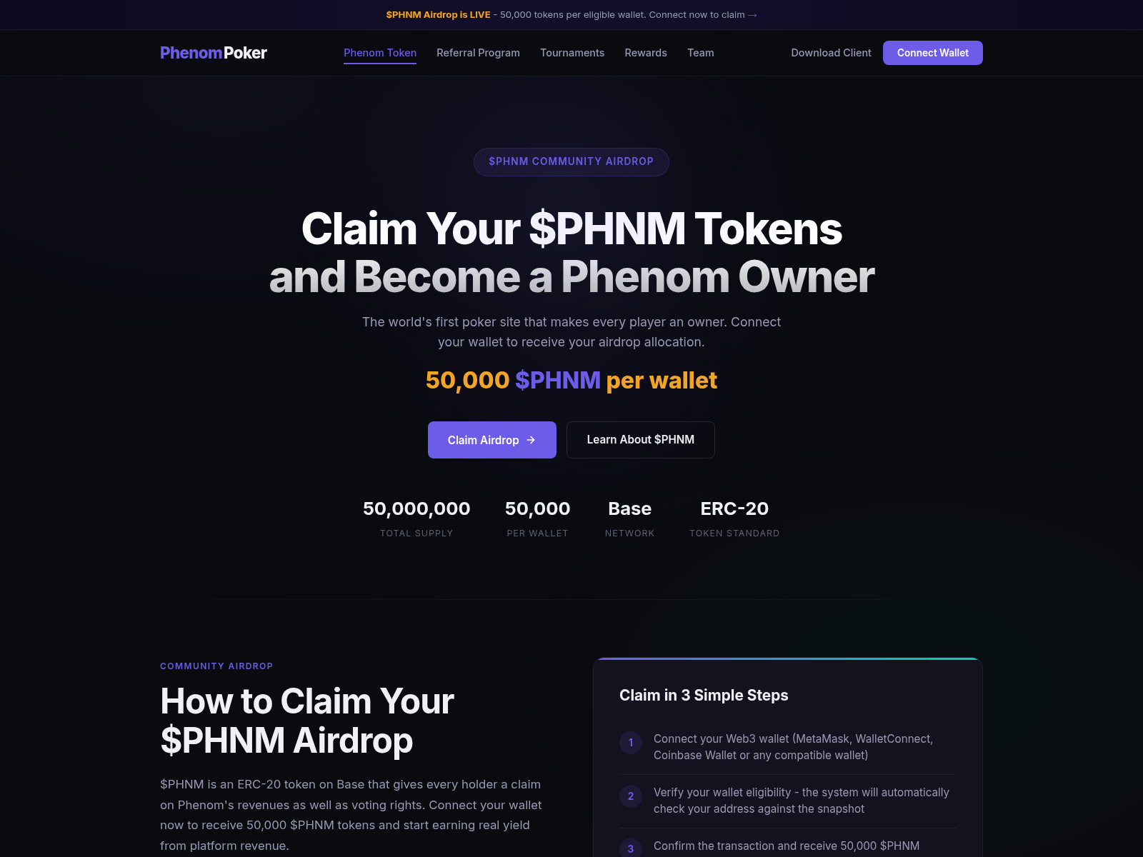 Screenshot of phenomtoken.top