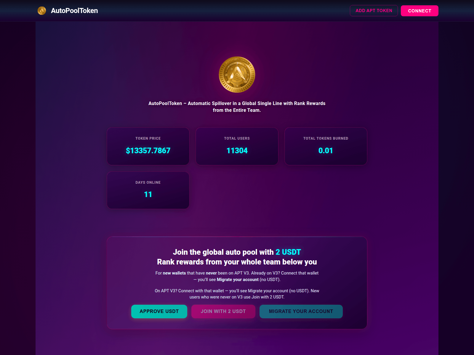 Screenshot of autopooltoken.app