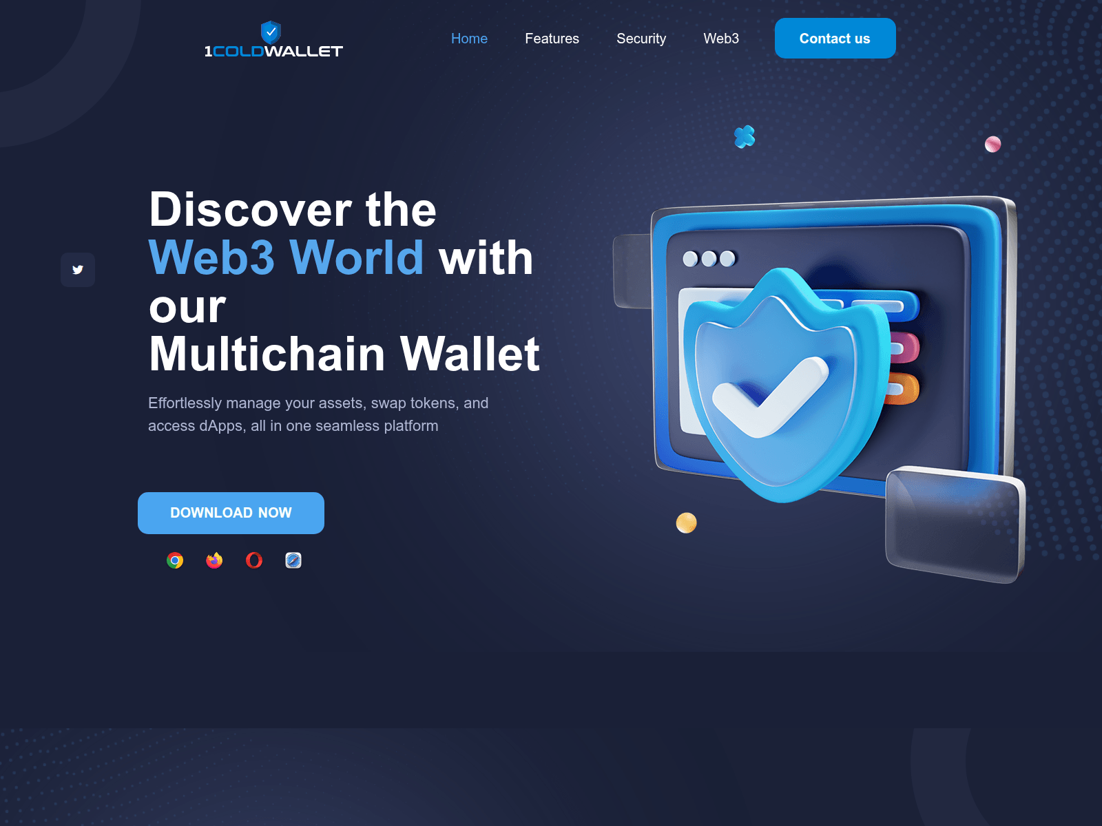 Screenshot of 1coldwallet.io