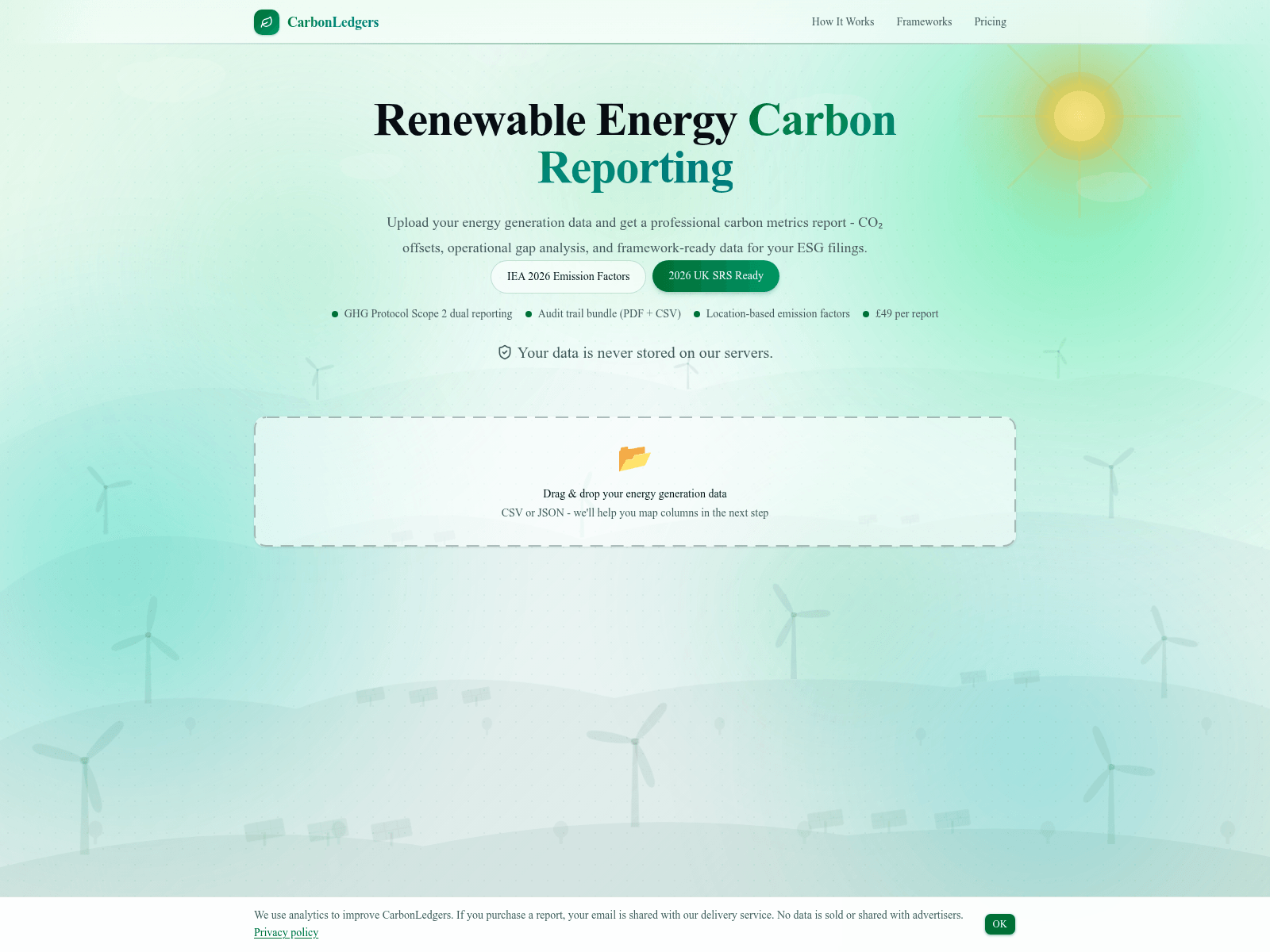 Screenshot of carbon-ledgers.com