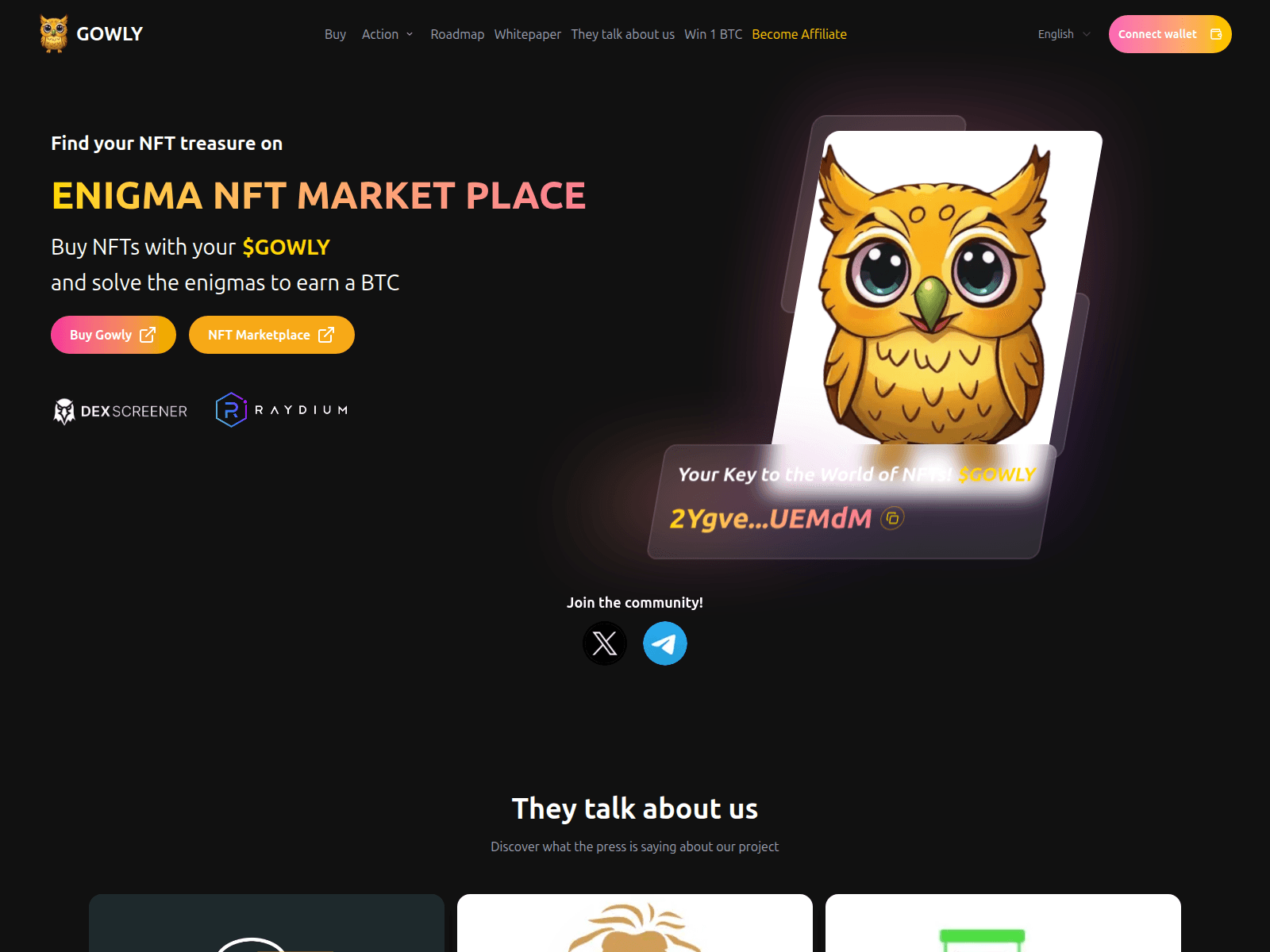 Screenshot of gowlysolcoin.com