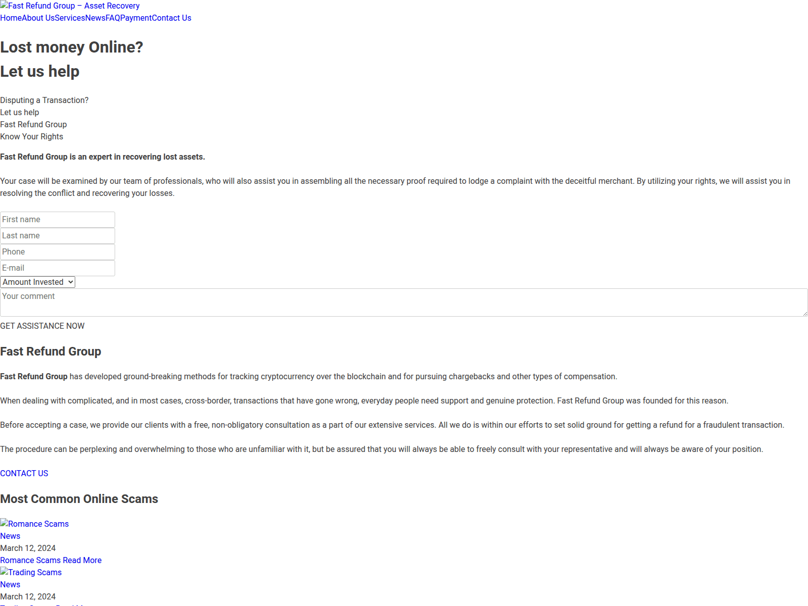 Screenshot of fastrefundgroup.com