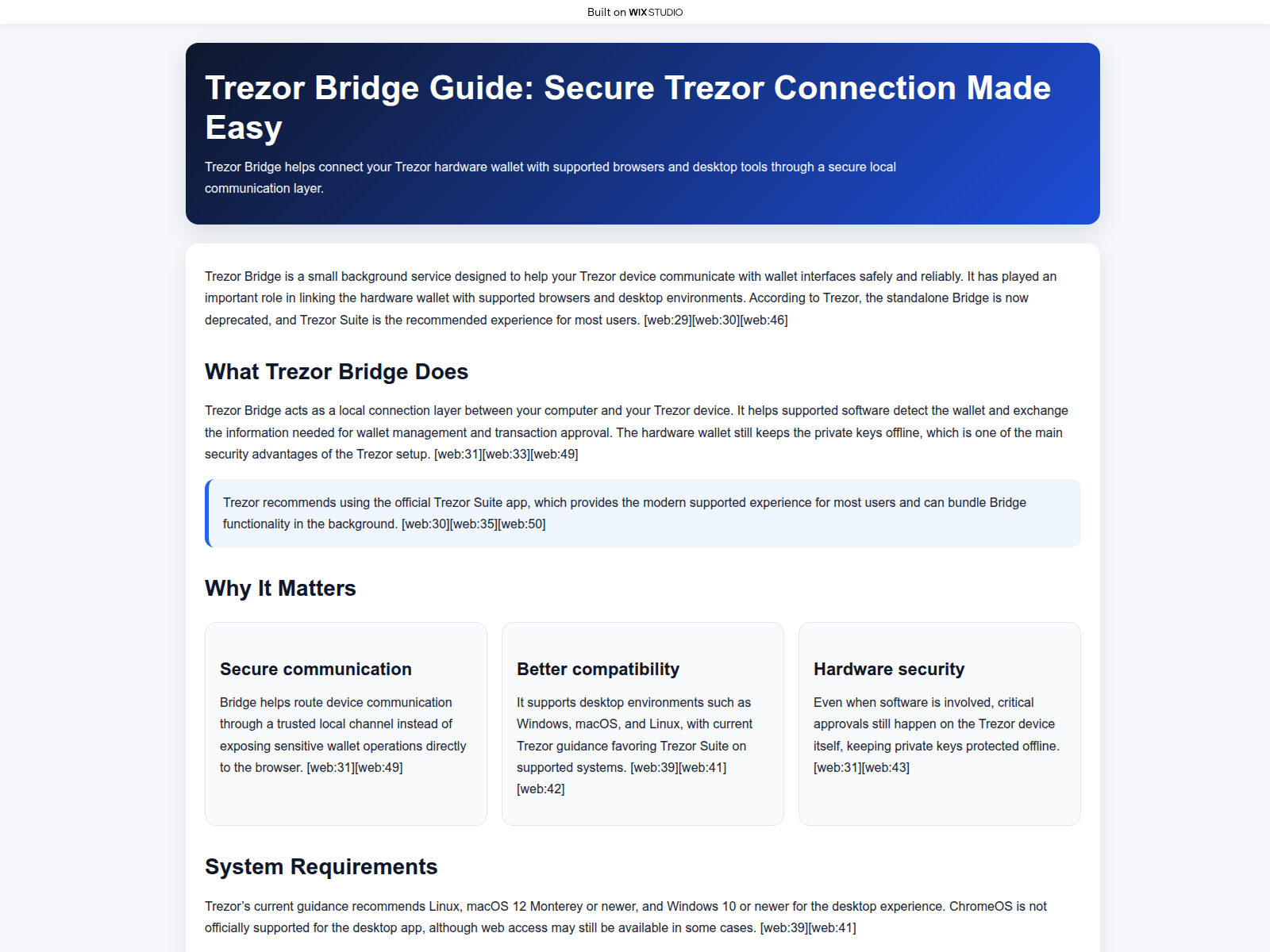 Screenshot of explorebrige.wixstudio.com