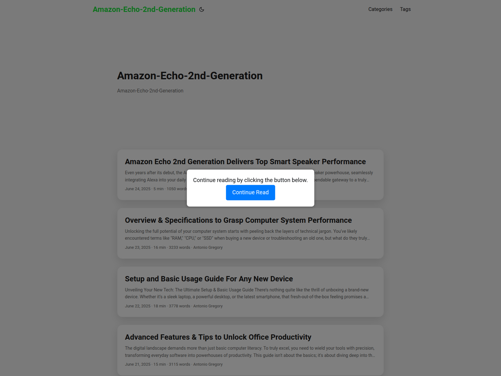 Screenshot of amazon-echo-2nd-generation.pages.dev