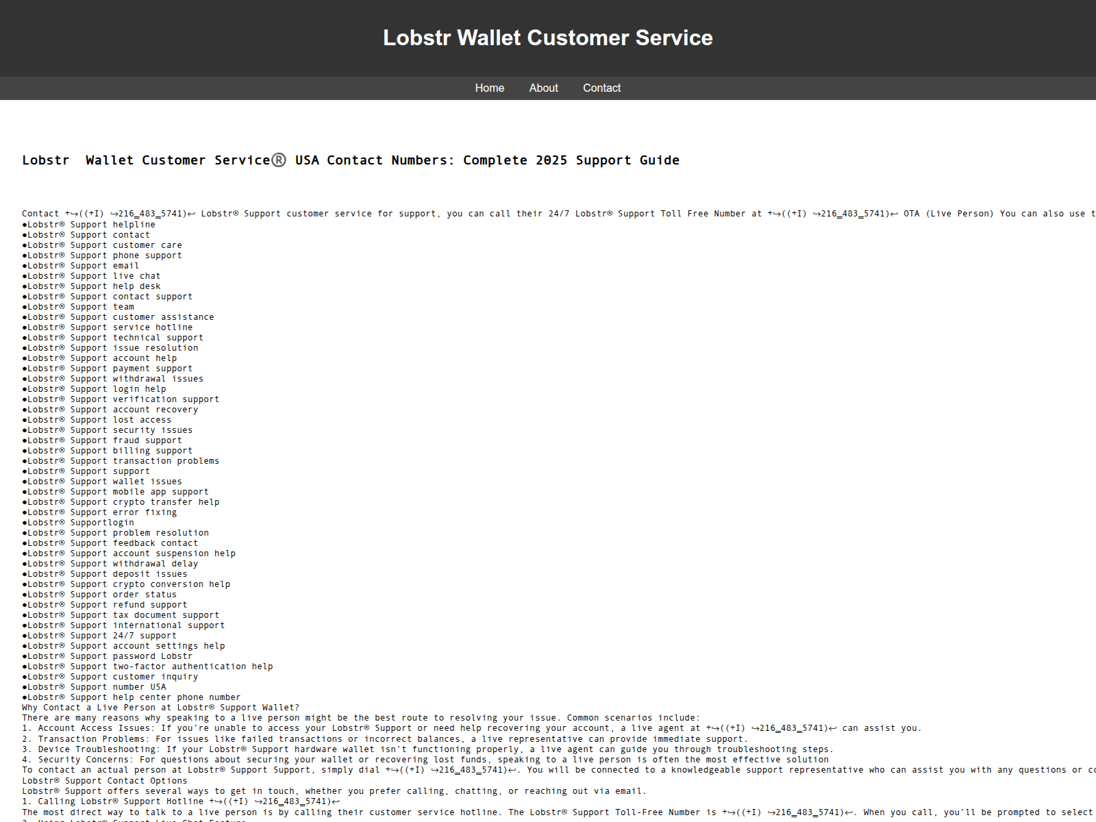 Screenshot of contact-lobstr-wallet-support-d6h.pages.dev