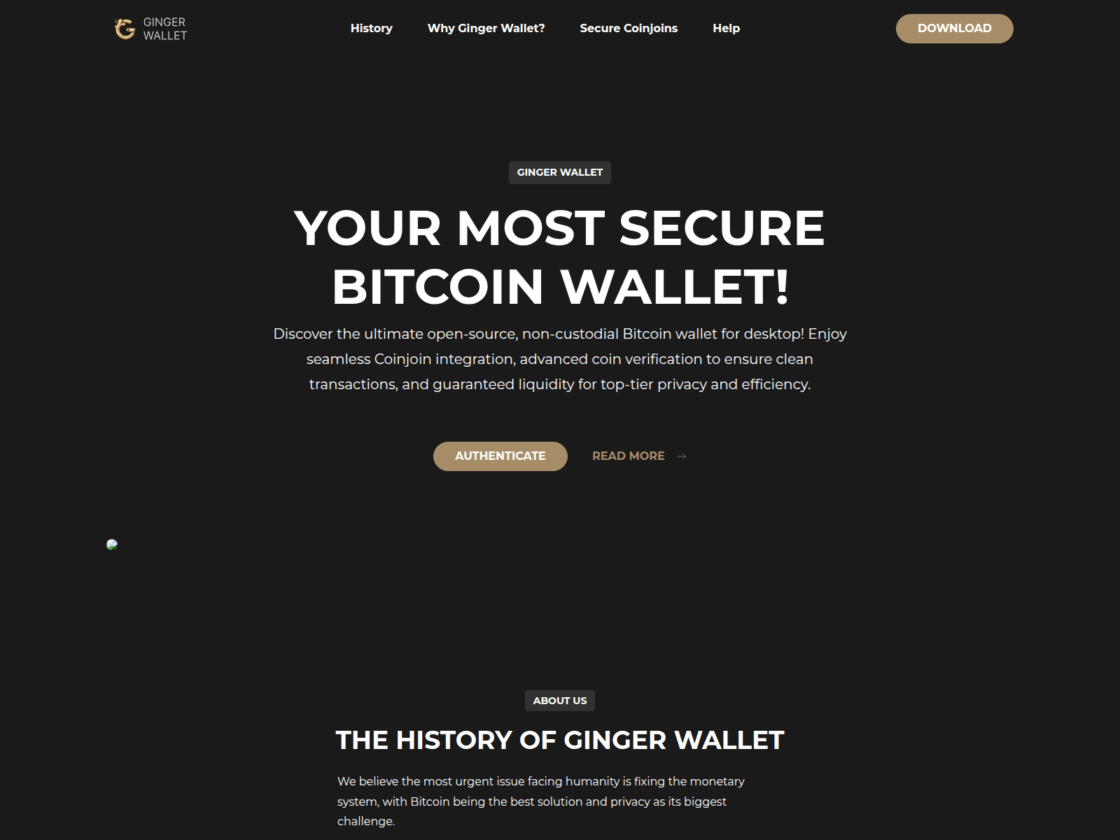 Screenshot of gingerwallet.pages.dev