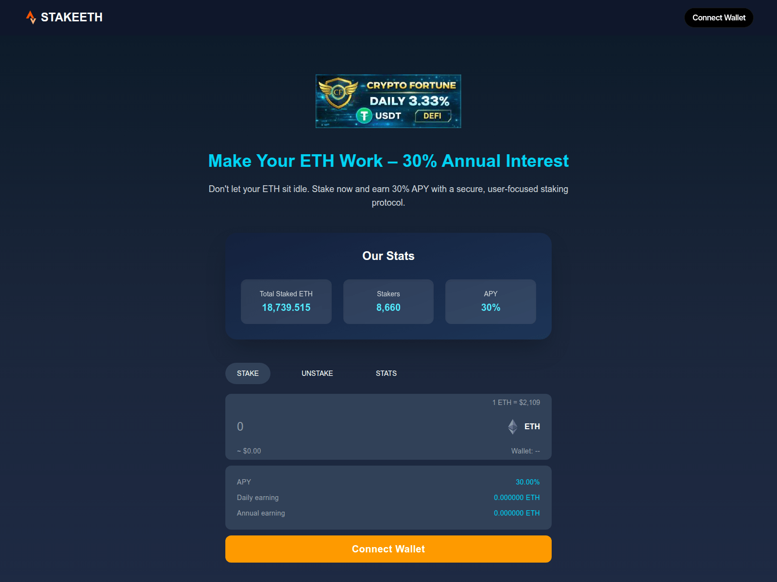 Screenshot of stakeeth.cyou