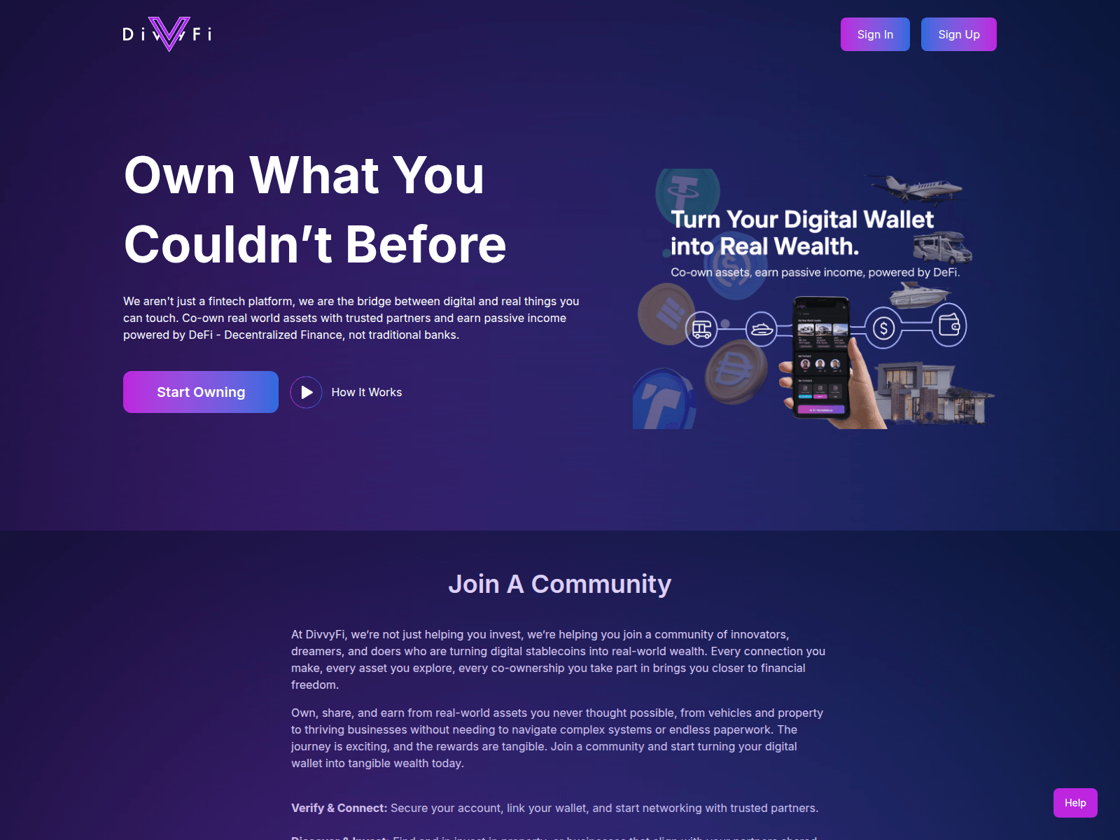 Screenshot of divvyfi.app