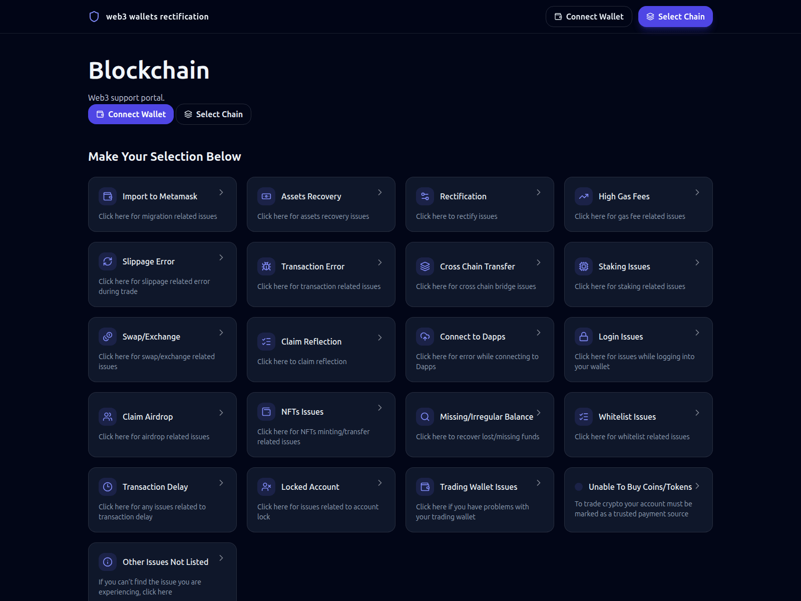 Screenshot of web3support.pages.dev