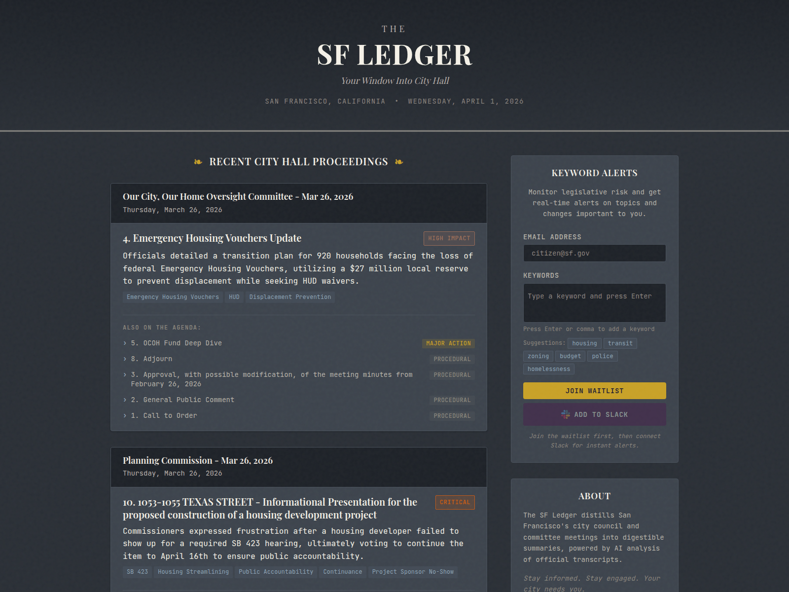 Screenshot of sf-ledger-frontend.pages.dev