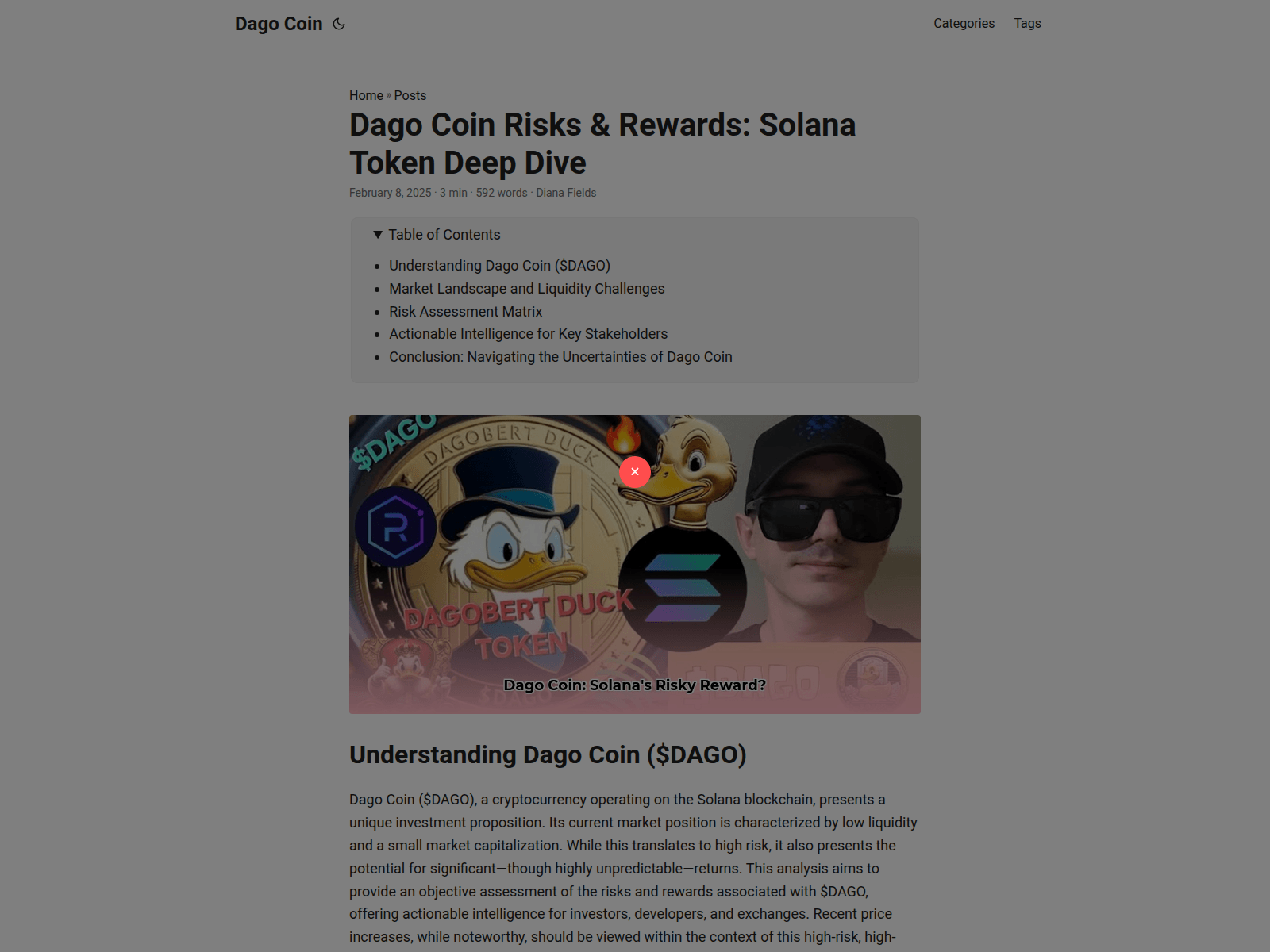 Screenshot of dago-coin.pages.dev