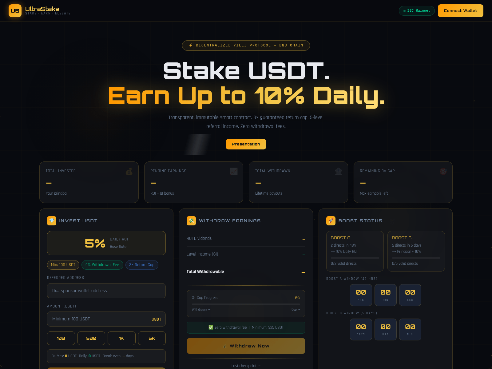 Screenshot of ultrastake.live