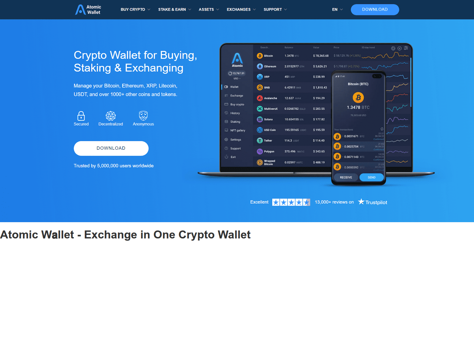 Screenshot of atyommicwallet.webflow.io